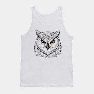 Enchanting Owl Face Texture Tank Top